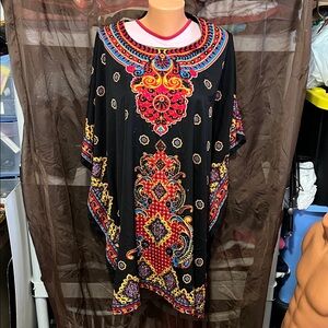 Vibrant Black and Red Women's Tunic